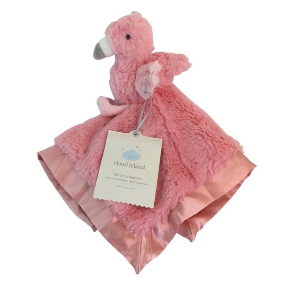 cloud island Other - Cloud Island Pink Flamingo Lovey Baby Security Blanket Satin Trim & Back NWT
